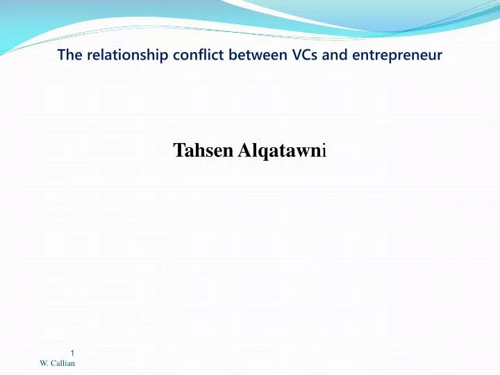 the relationship conflict between vcs and entrepreneur