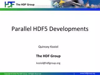 Parallel HDF5 Developments