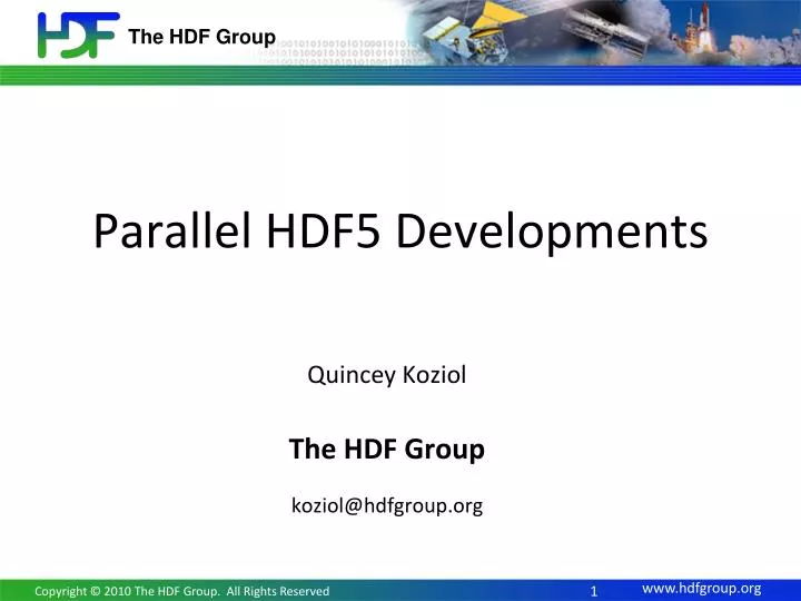 parallel hdf5 developments