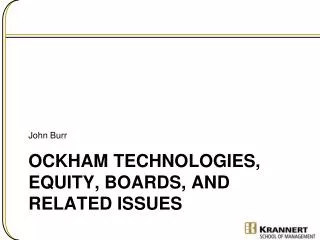 Ockham Technologies, Equity, Boards, and related issues