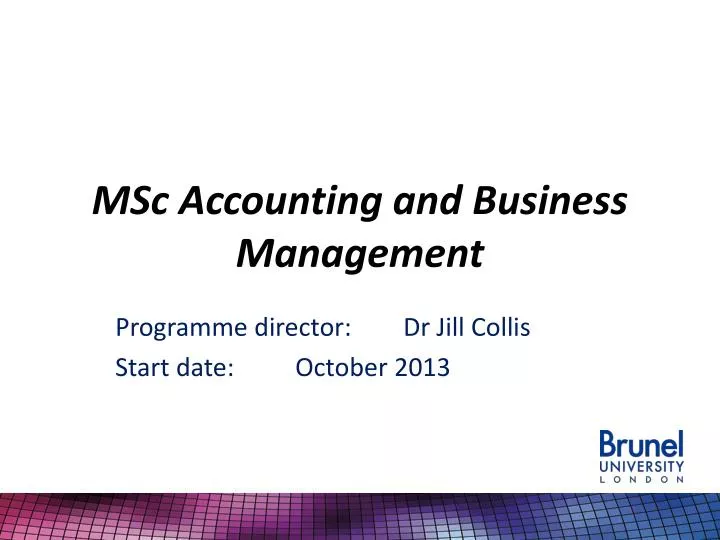 msc accounting and business management