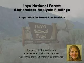 Inyo National Forest Stakeholder Analysis Findings Preparation for Forest Plan Revision