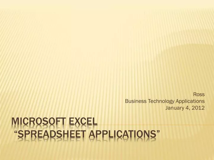 ross business technology applications january 4 2012