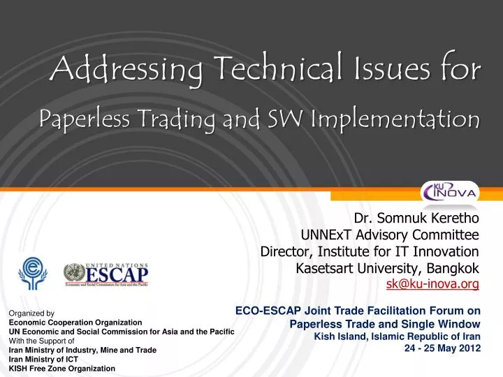 addressing technical issues for paperless trading and sw implementation