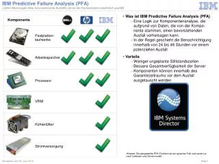 ibm predictive failure analysis pfa
