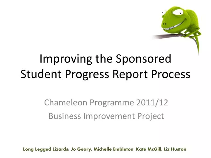 improving the sponsored student progress report process