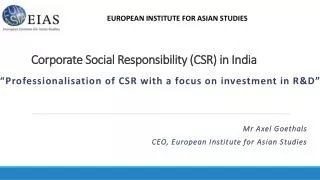 Corporate Social Responsibility (CSR) in India