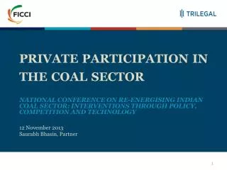 private participation in the coal sector