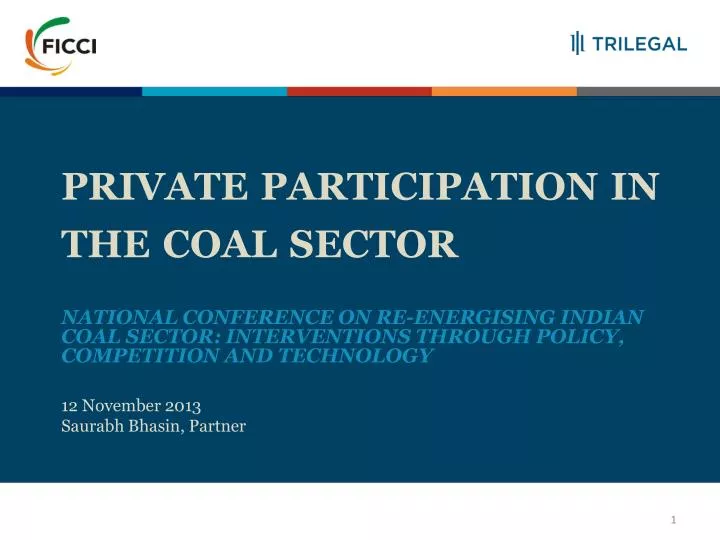 private participation in the coal sector