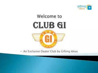 Welcome to Club GI