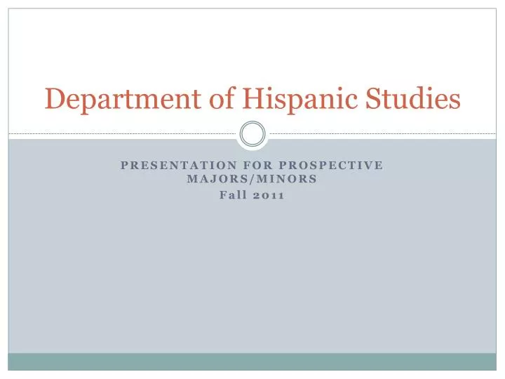department of hispanic studies
