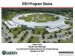 ESH Program Status - slide 1