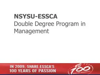 NSYSU-ESSCA Double Degree Program in Management