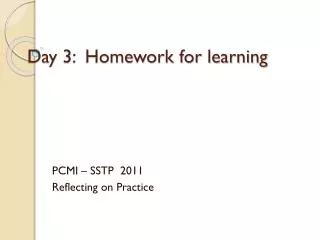 Day 3: Homework for learning