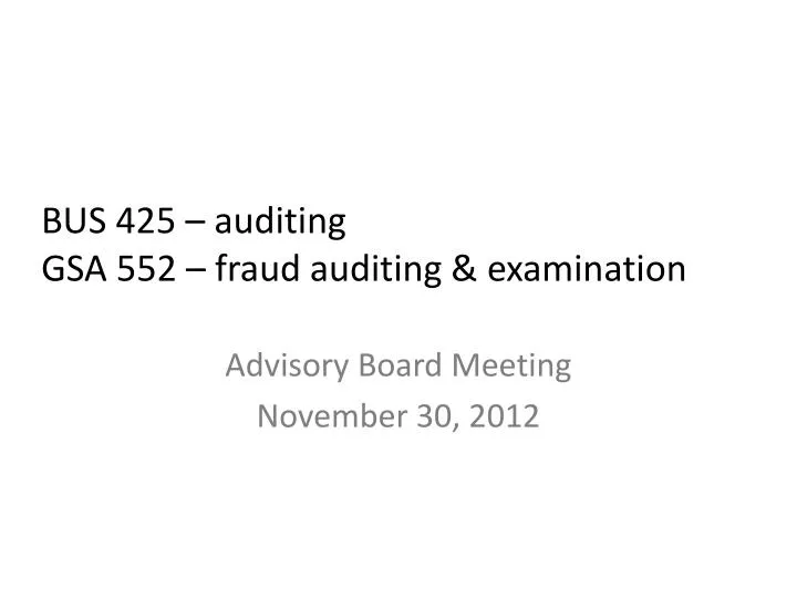 bus 425 auditing gsa 552 fraud auditing examination