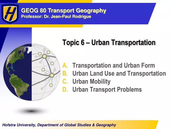 topic 6 urban transportation