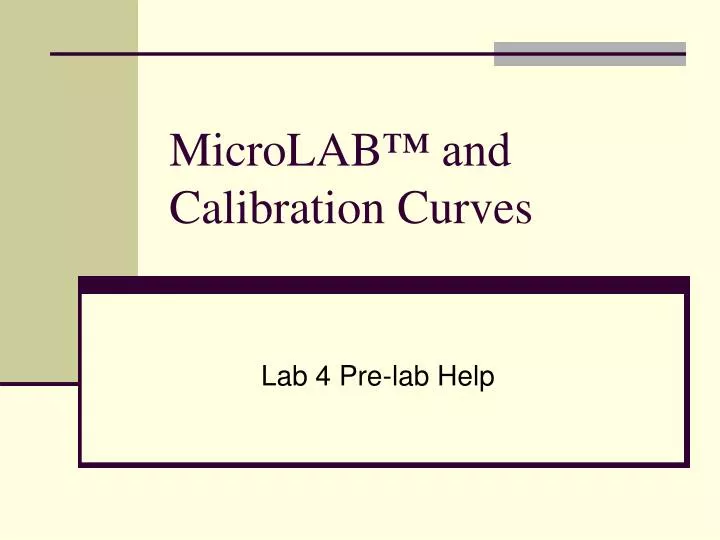 microlab and calibration curves