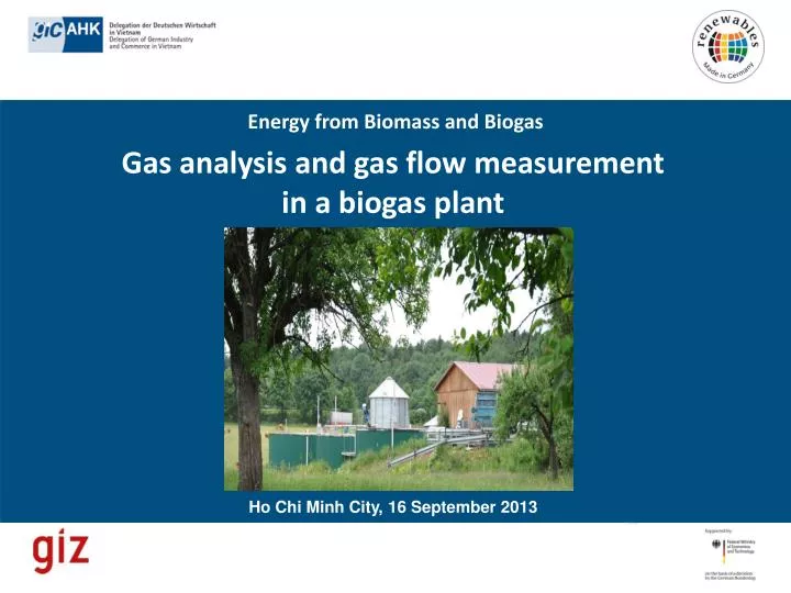 gas analysis and gas flow measurement in a biogas plant