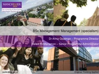 BSc Management/ Management (specialism)