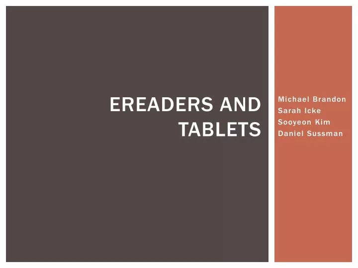 ereaders and tablets