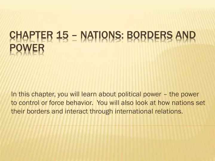 chapter 15 nations borders and power