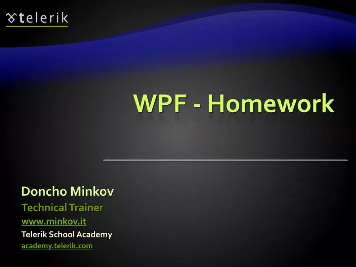 wpf homework