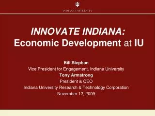 INNOVATE INDIANA: Economic Development at IU