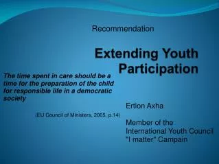 Extending Youth Participation