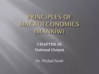 PRINCIPLES OF MACROECONOMICS (MANKIW)