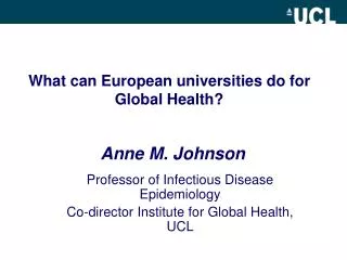 What can European universities do for Global Health ?