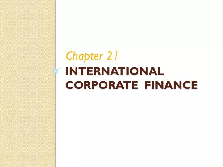 international corporate finance