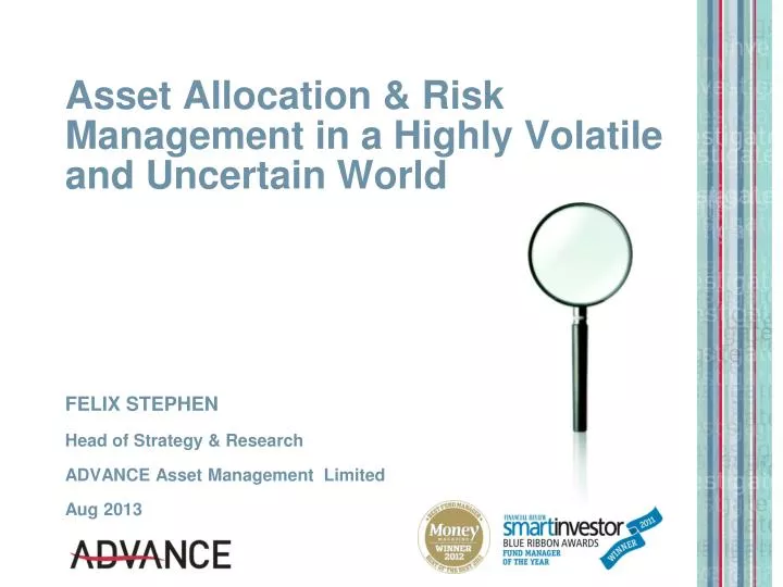 asset allocation risk management in a highly volatile and uncertain world