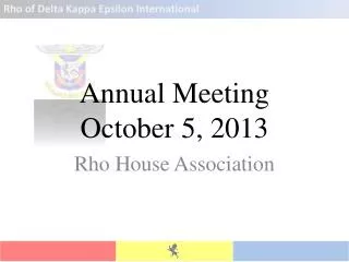 Annual Meeting October 5, 2013