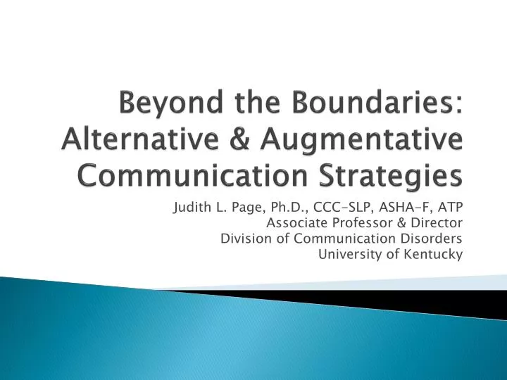beyond the boundaries alternative augmentative communication strategies