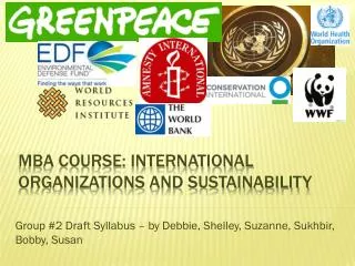 MBA course: International Organizations and Sustainability