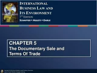 CHAPTER 5 The Documentary Sale and Terms Of Trade