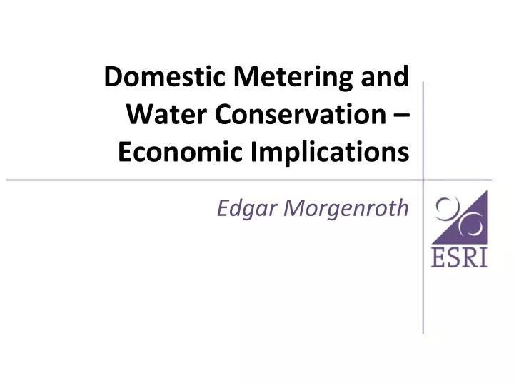 domestic metering and water conservation economic implications