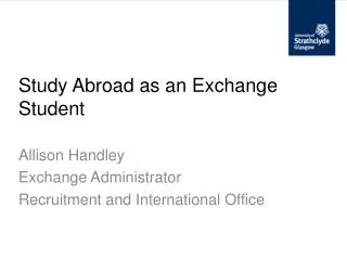 Study Abroad as an Exchange Student