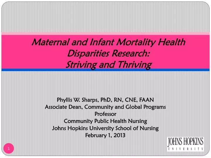maternal and infant mortality health disparities research striving and thriving