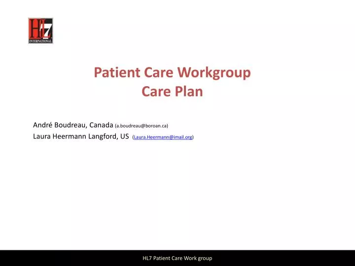 patient care workgroup care plan