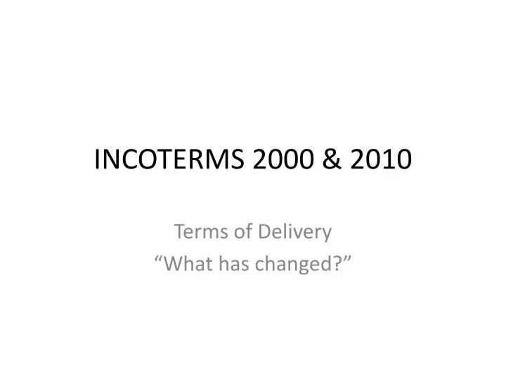 incoterms 2000 2010