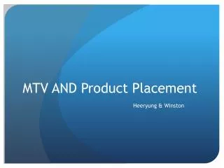 MTV AND Product Placement