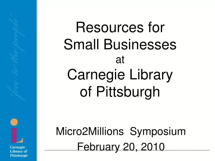 resources for small businesses at carnegie library of pittsburgh