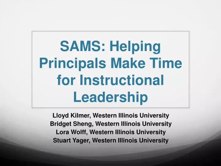 sams helping principals make time for instructional leadership