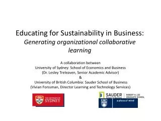 educating for sustainability in business generating organizational collaborative learning