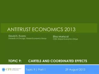 Topic 9:	cartels and coordinated effects