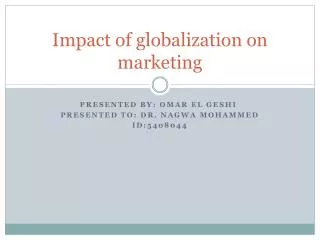 Impact of globalization on marketing