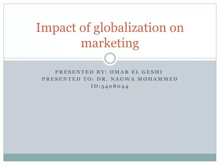 impact of globalization on marketing