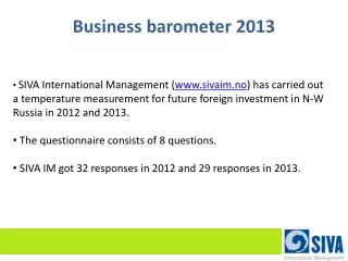 Business barometer 2013