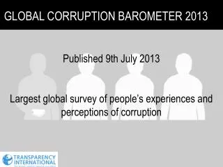 GLOBAL CORRUPTION BAROMETER 2013